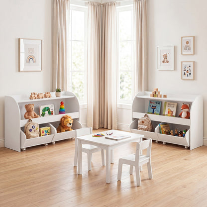 Kids Storage Organizer with Rolling Drawers & Bookshelf white, toy shelves on wheels Tampa Store on Tampa Home & Garden Store