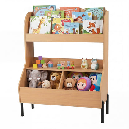 Kids Toy Storage Organizer with Bookshelf and Bins in natural wood, DirectDeals on Tampa Home & Garden Store