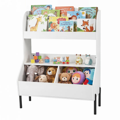 Kids Toy Storage Organizer with Bookshelf and Bins DirectDeals white holds books and plush toys on Tampa Home & Garden Store