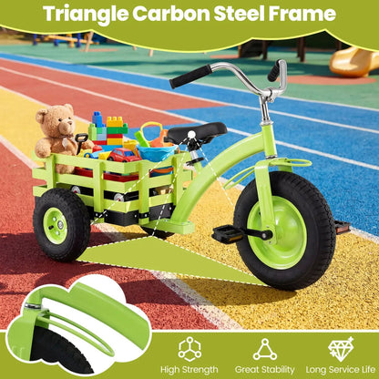 Kids Tricycle With 15-Inch Inflatable Rubber Tires