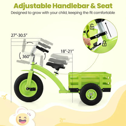 Kids Tricycle With 15-Inch Inflatable Rubber Tires