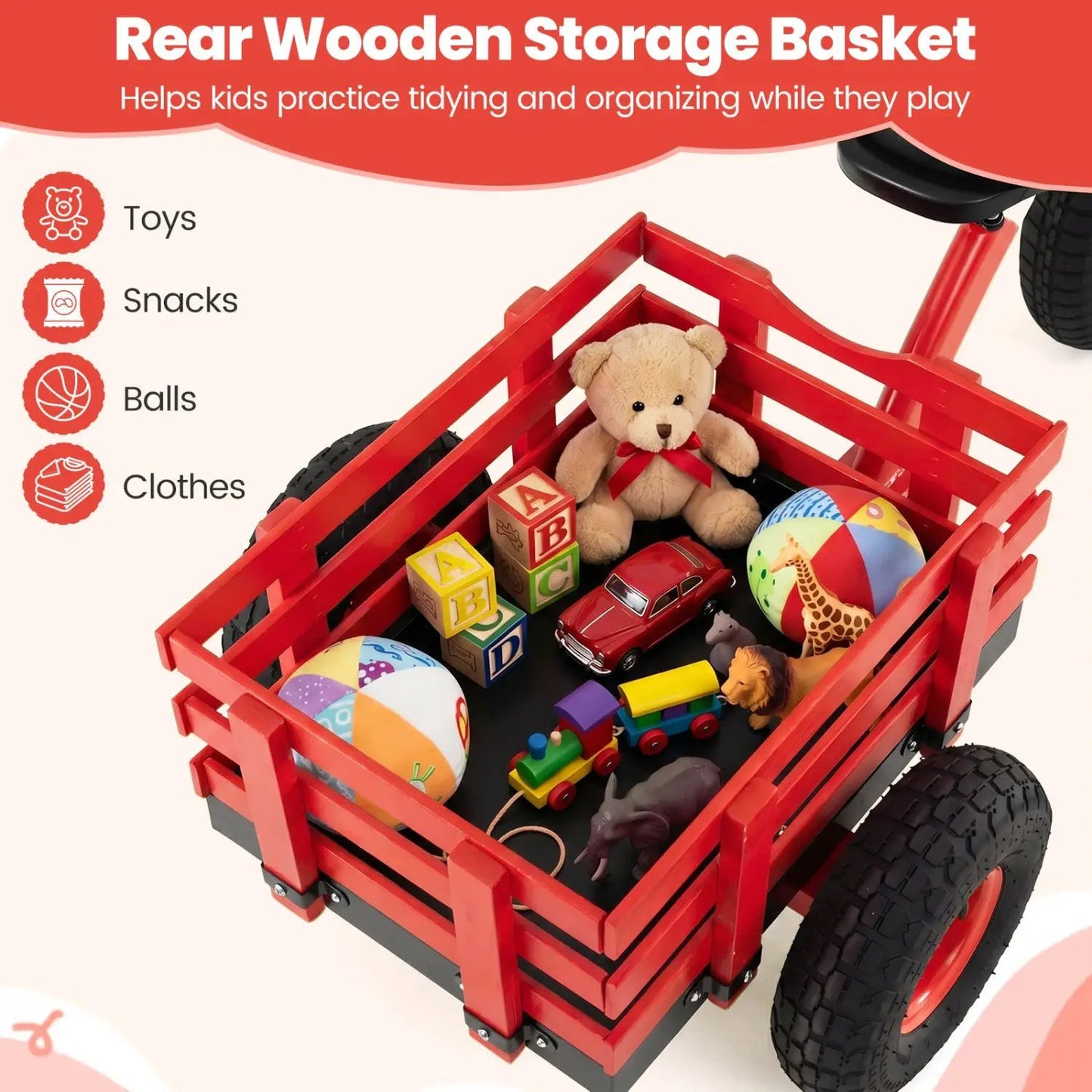 Kids Tricycle With 15-Inch Inflatable Rubber Tires