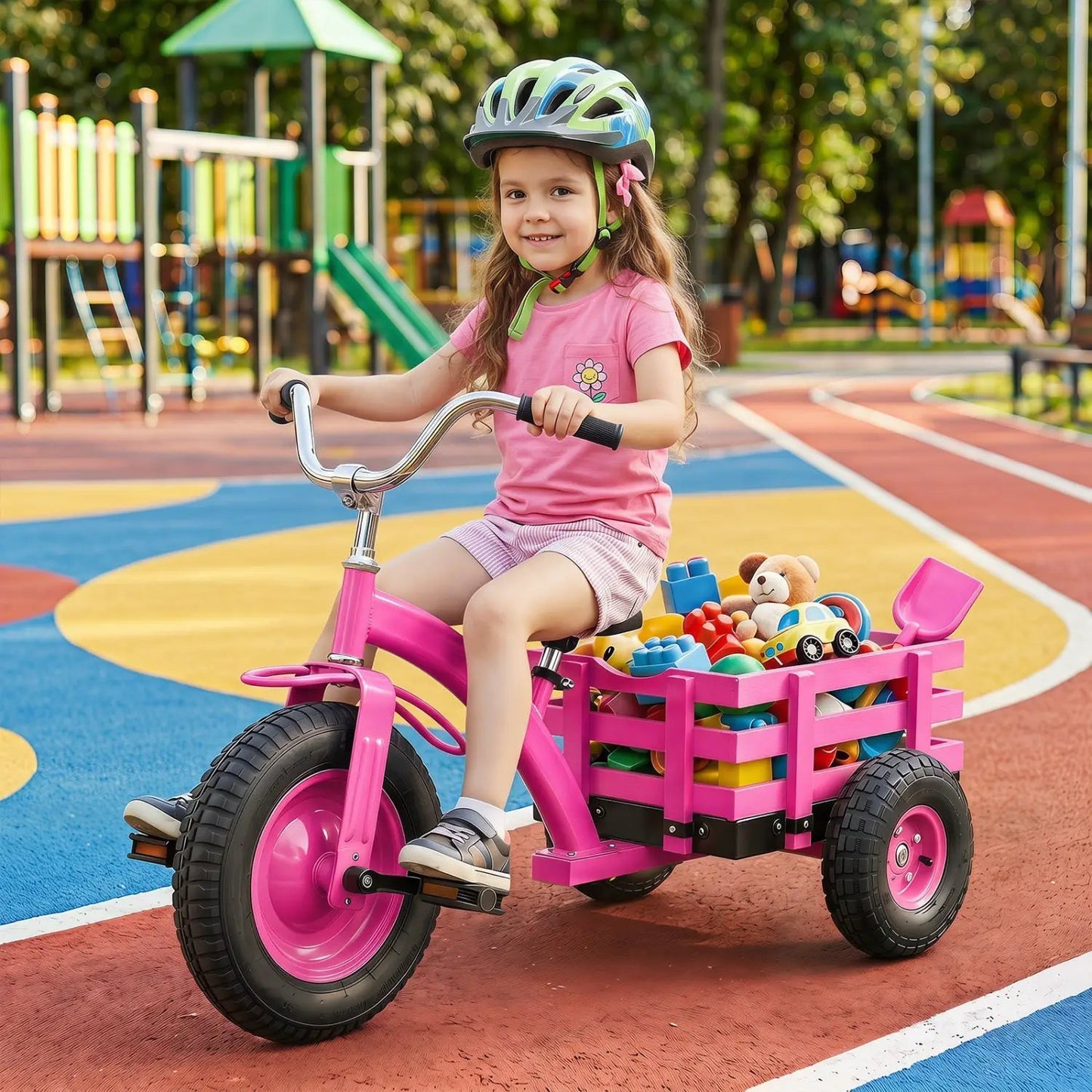 Kids Tricycle With 15-Inch Inflatable Rubber Tires