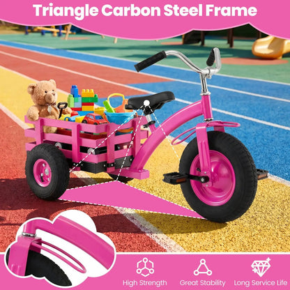 Kids Tricycle With 15-Inch Inflatable Rubber Tires