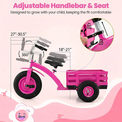 Kids Tricycle With 15-Inch Inflatable Rubber Tires