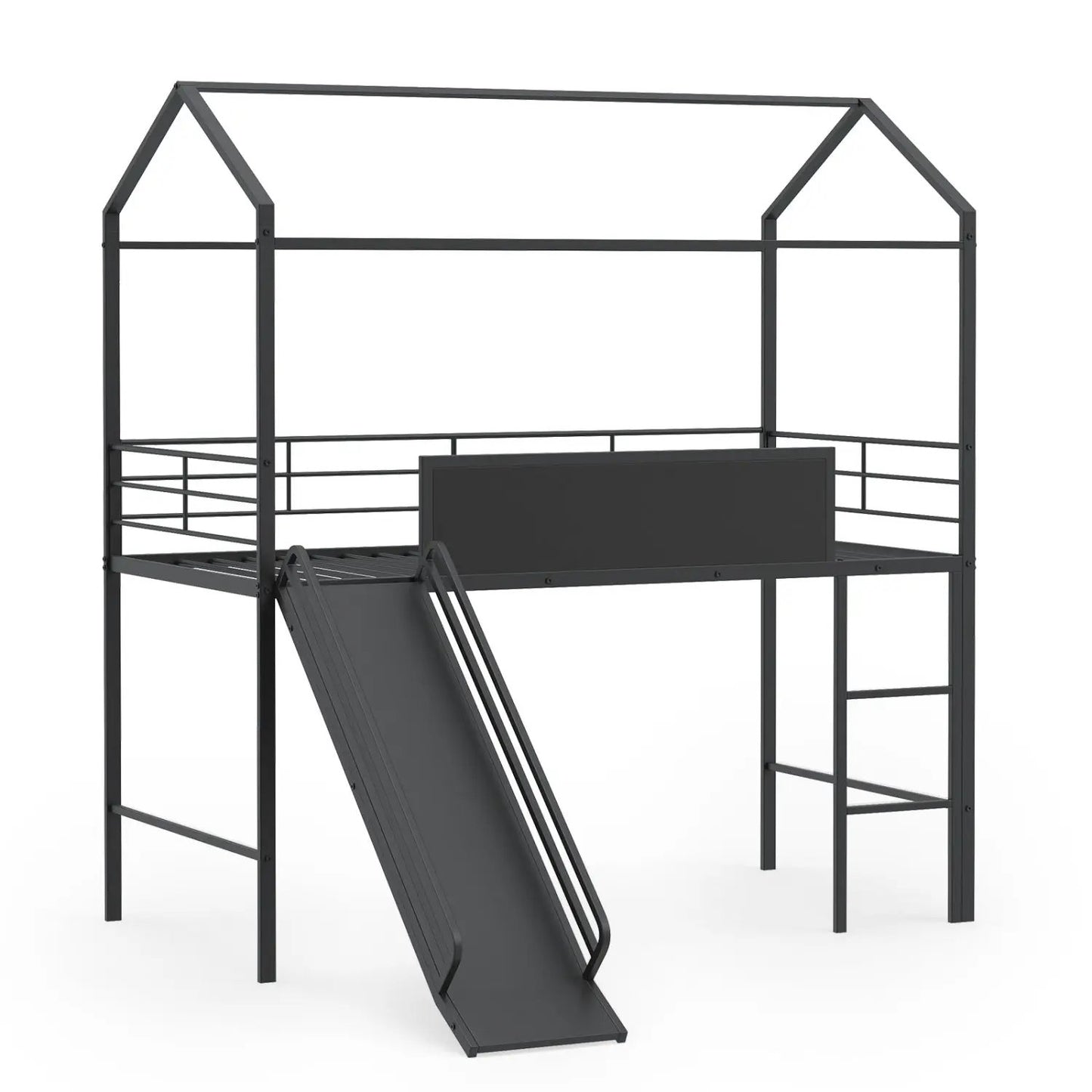 Kids Twin Loft Bed and Slide for Bedroom