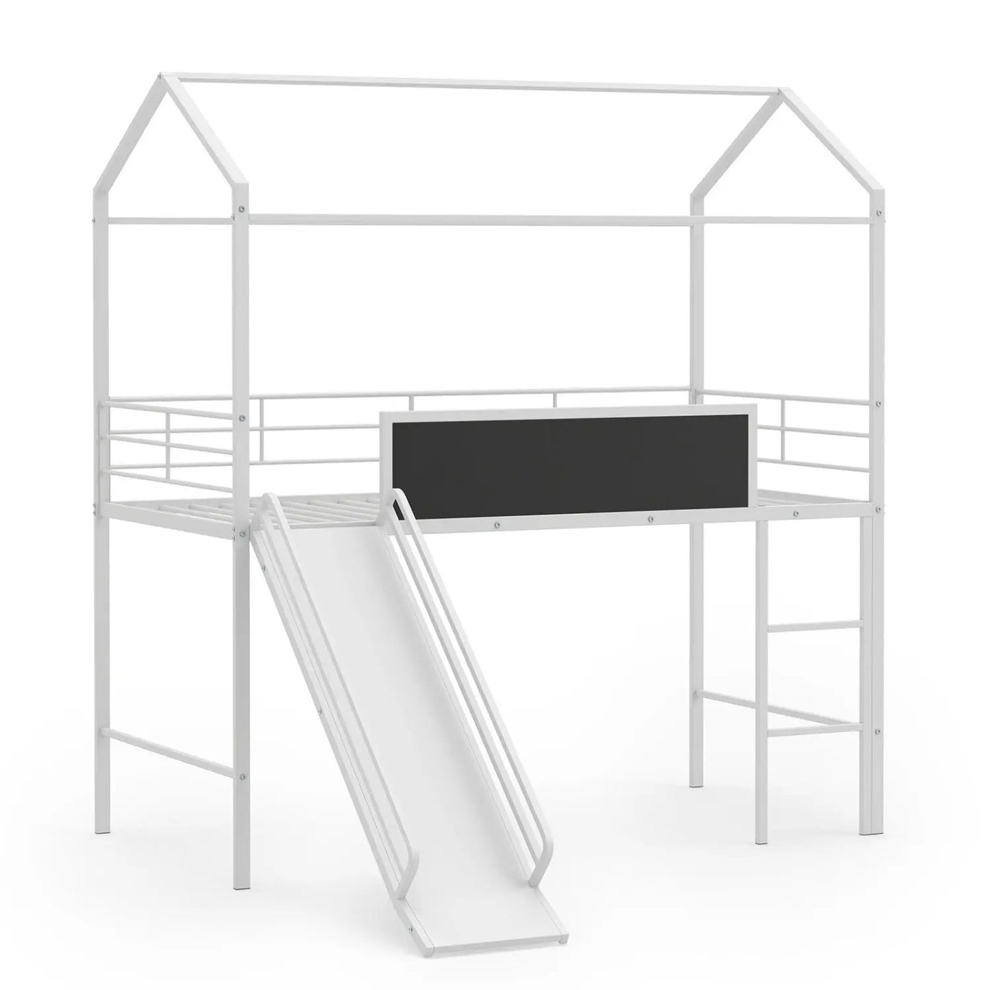 Kids Twin Loft Bed and Slide for Bedroom