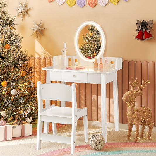 Kids Vanity Set with Lighted Mirror