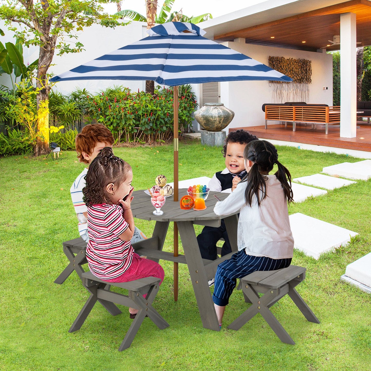 Kids Wooden Table Set for Children Aged 3+ Years