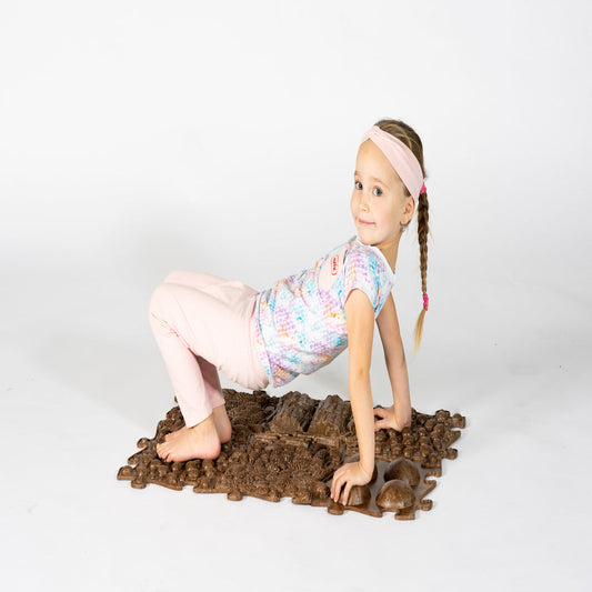 ECO Sensory Playmat Set by TINNITOTS, brown textured baby play mats on Tampa Home & Garden Store