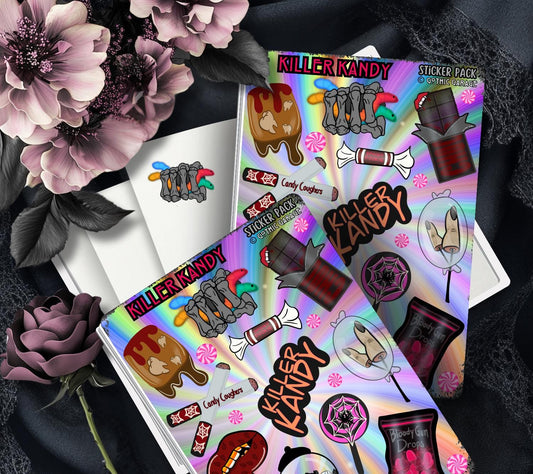Killer Kandy Sticker Sheet – Sinister Sweets for Your Spooky Cravings - Tampa Home & Garden Store