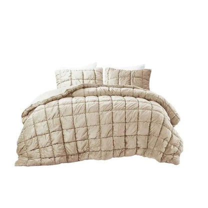 King Beige Velvety Soft Down Alternative Comforter Set - Tampa Home & Garden Store