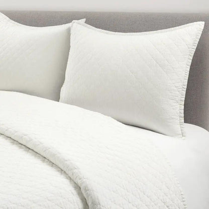 King/CAL King Lightweight Cotton Linen White Reversible 3-PC Quilt Set - Tampa Home & Garden Store