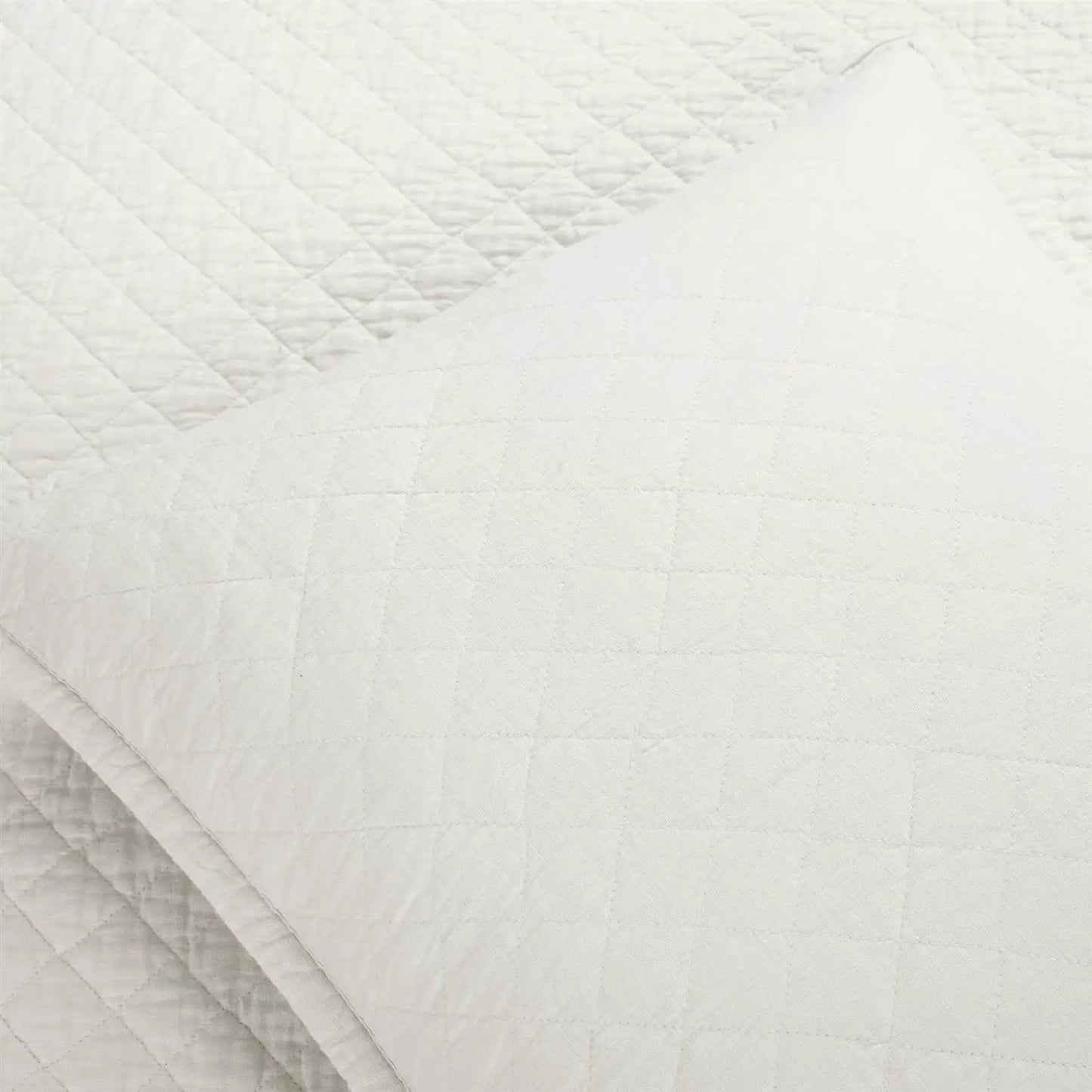 King/CAL King Lightweight Cotton Linen White Reversible 3-PC Quilt Set - Tampa Home & Garden Store