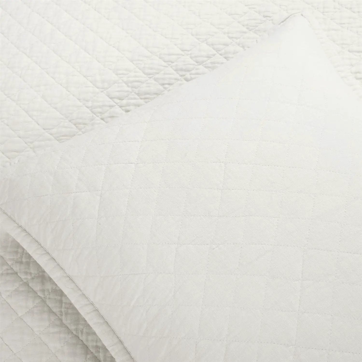 King/CAL King Lightweight Cotton Linen White Reversible 3-PC Quilt Set - Tampa Home & Garden Store