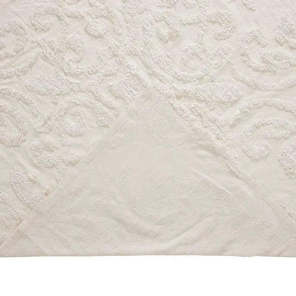 King Size 100-Percent Cotton Chenille 3-Piece Coverlet Bedspread Set in Ivory - Tampa Home & Garden Store