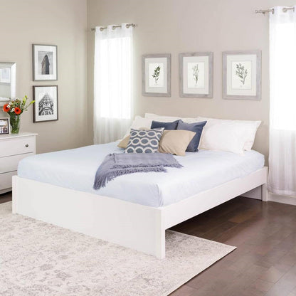King Size White Wooden 4 Post Platform Bed Frame - Tampa Home & Garden Store