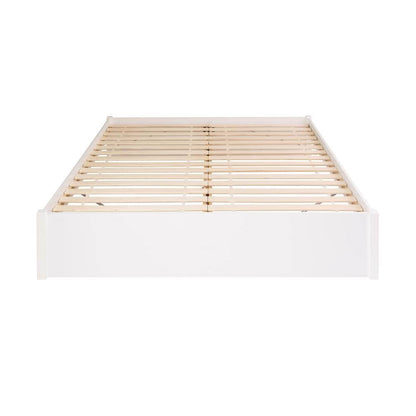 King Size White Wooden 4 Post Platform Bed Frame - Tampa Home & Garden Store
