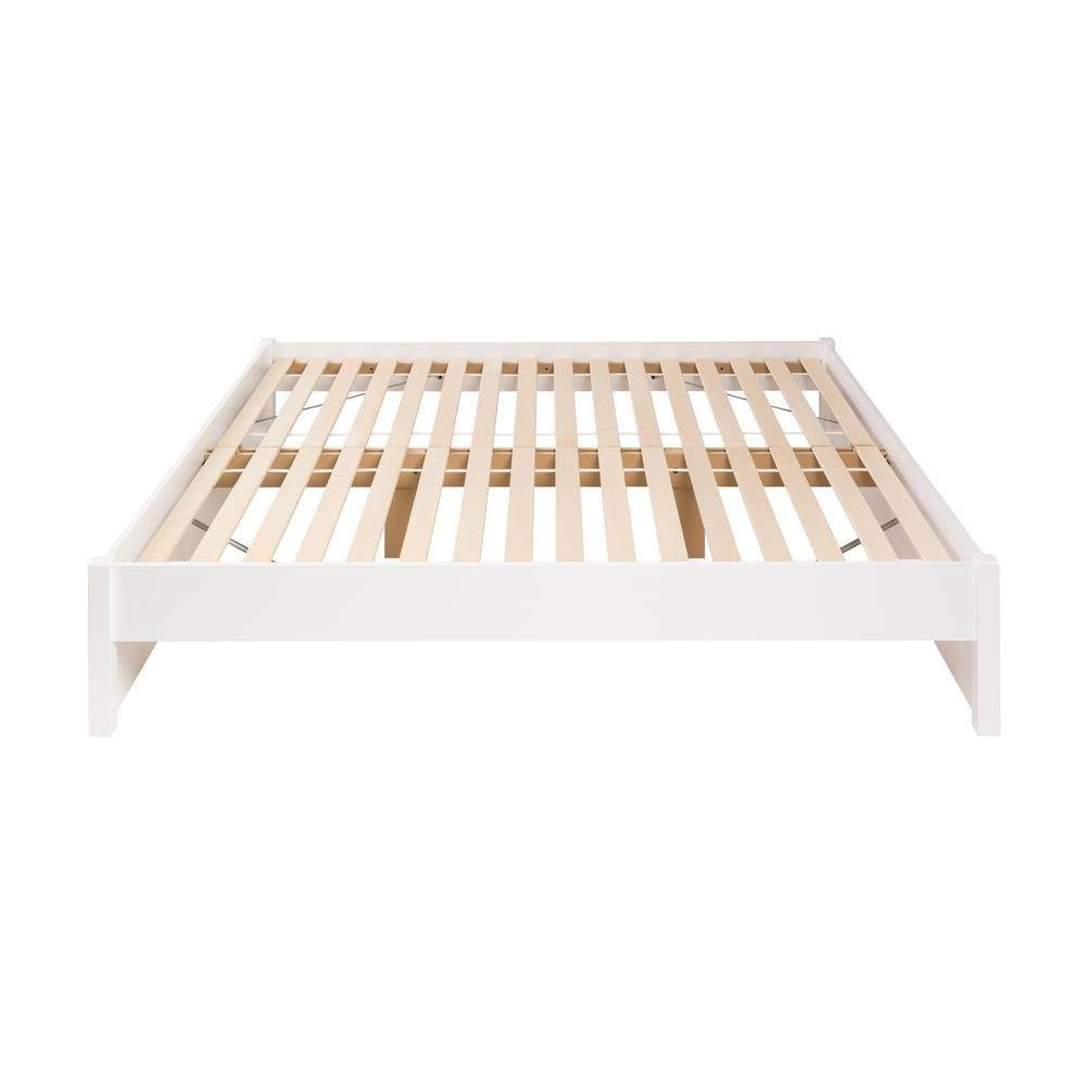 King Size White Wooden 4 Post Platform Bed Frame - Tampa Home & Garden Store