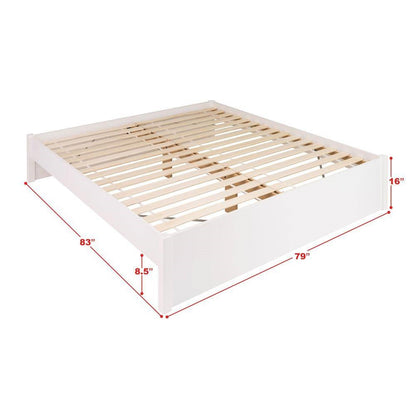 King Size White Wooden 4 Post Platform Bed Frame - Tampa Home & Garden Store