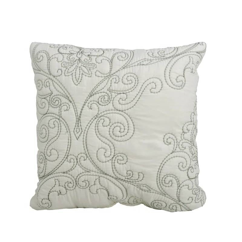 King size Antique White Damask Embroidered 4 Piece Oversized Bedspread Set - Tampa Home & Garden Store