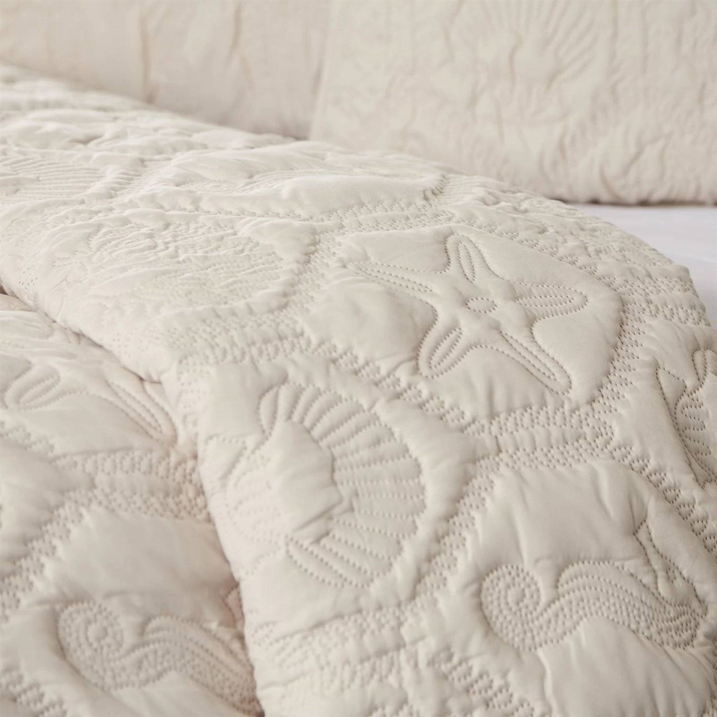 King size Coastal Beach Starfish Seashells Sea Horse Sand Tan 3-Piece Quilt Set - Tampa Home & Garden Store