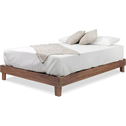 King size Solid Wood Heavy Duty Platform Bed Frame in Oak Finish - Made in USA - Tampa Home & Garden Store