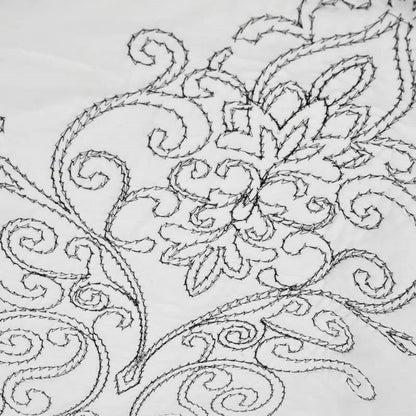 King size White Damask Embroidered 4 Piece Oversized Bedspread Set - Tampa Home & Garden Store
