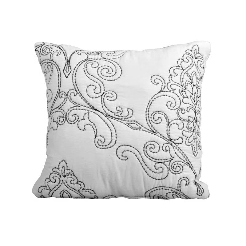 King size White Damask Embroidered 4 Piece Oversized Bedspread Set - Tampa Home & Garden Store