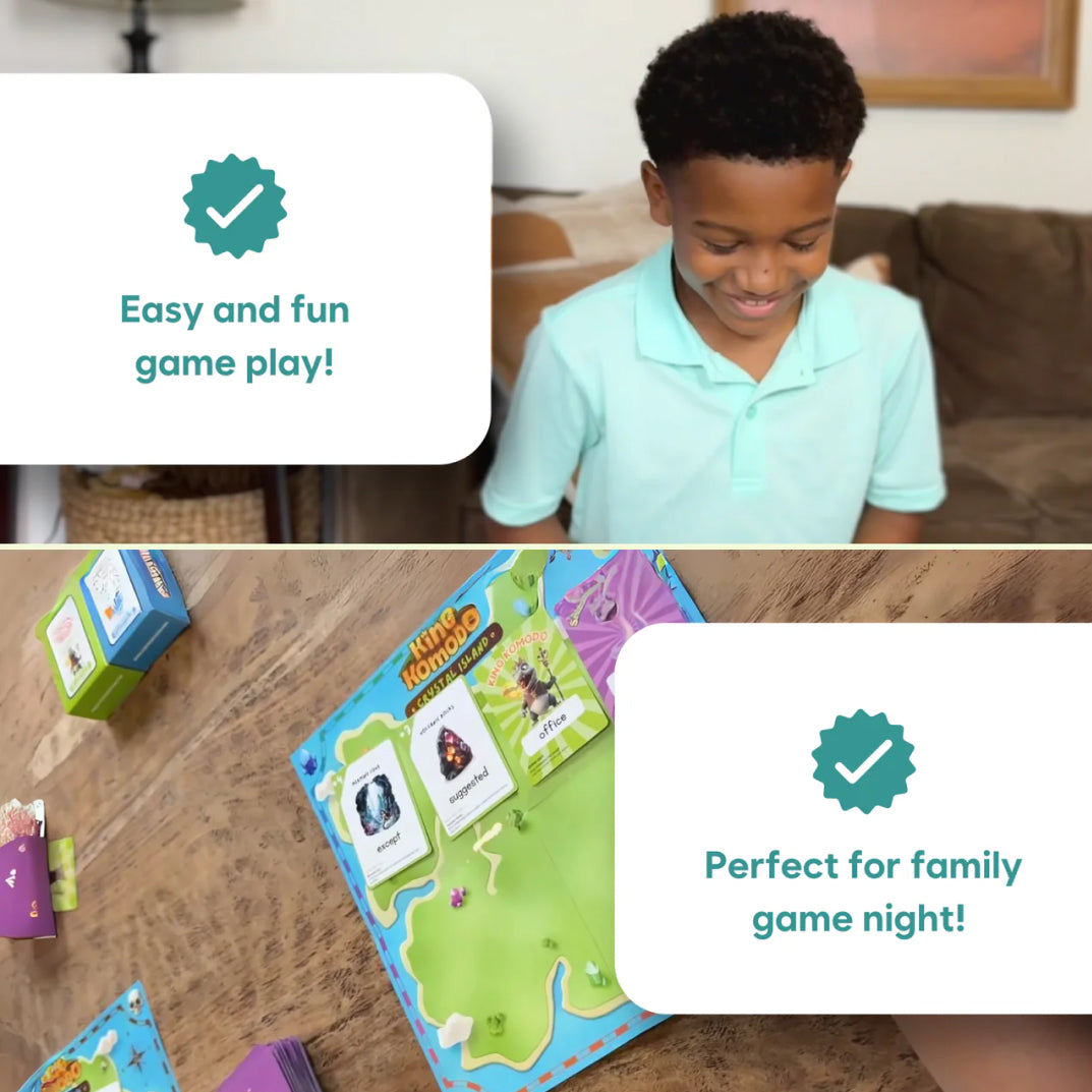 King Komodo board game with Expansion 3-5 Card Packs by The Fidget Games, educational island-map cards for family game night on Tampa Home & Garden Store