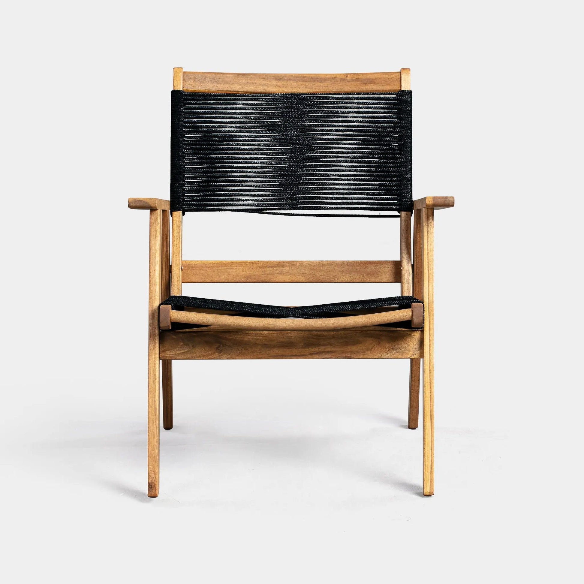 Kingsmen Armchair wooden frame with black woven back, indoor/outdoor armchair Fire Sense on Tampa Home & Garden Store