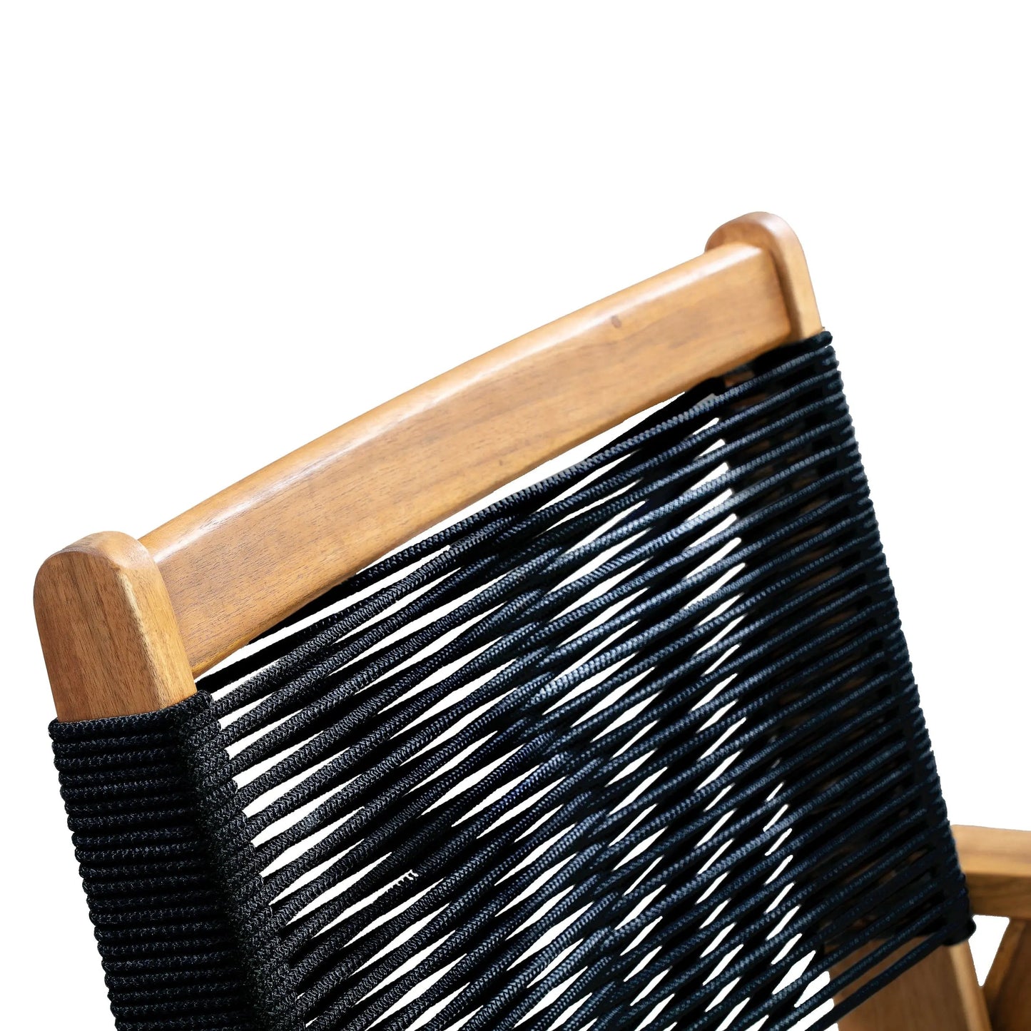 Kingsmen Armchair wooden frame with black and white woven seat indoor/outdoor furniture on Tampa Home & Garden Store