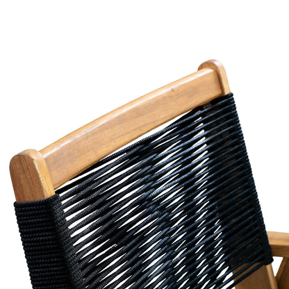 Kingsmen Armchair wooden frame with black and white woven seat indoor/outdoor furniture on Tampa Home & Garden Store