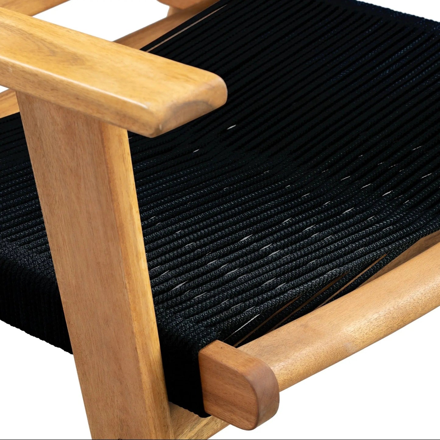 Kingsmen Armchair wooden frame with black woven cushion indoor/outdoor armchair on Tampa Home & Garden Store