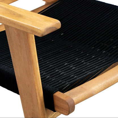 Kingsmen Armchair wooden frame with black woven cushion indoor/outdoor armchair on Tampa Home & Garden Store