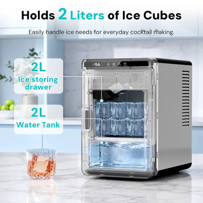 Kismile Clear Square Ice Cube Maker with 2L tank and drawer on Tampa Home & Garden Store