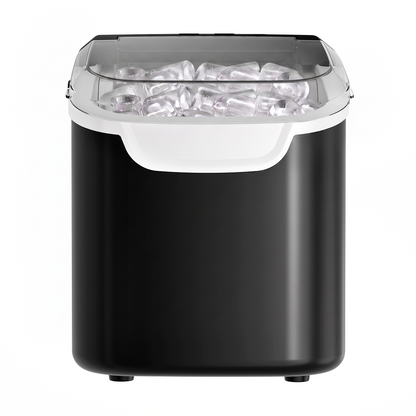 Kismile countertop ice maker black finish with transparent lid and ice cubes on Tampa Home & Garden Store