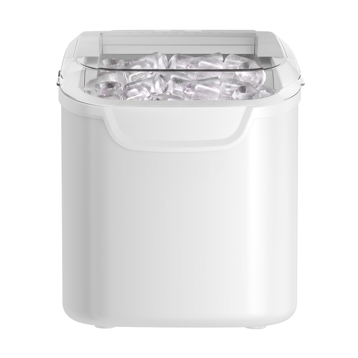 Kismile countertop ice maker with clear lid, white compact body, 26 Lbs per day on Tampa Home & Garden Store