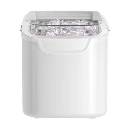 Kismile countertop ice maker with clear lid, white compact body, 26 Lbs per day on Tampa Home & Garden Store