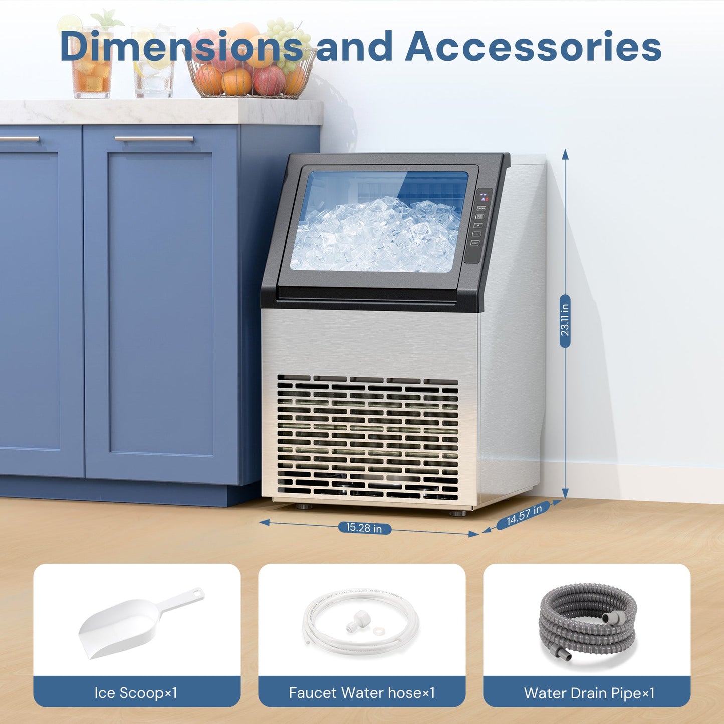Commercial ice maker 80 Lbs/day by Kismile, stainless steel unit on Tampa Home & Garden Store