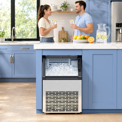 Kismile commercial ice maker 80 lbs/day, stainless steel front with digital controls on Tampa Home & Garden Store