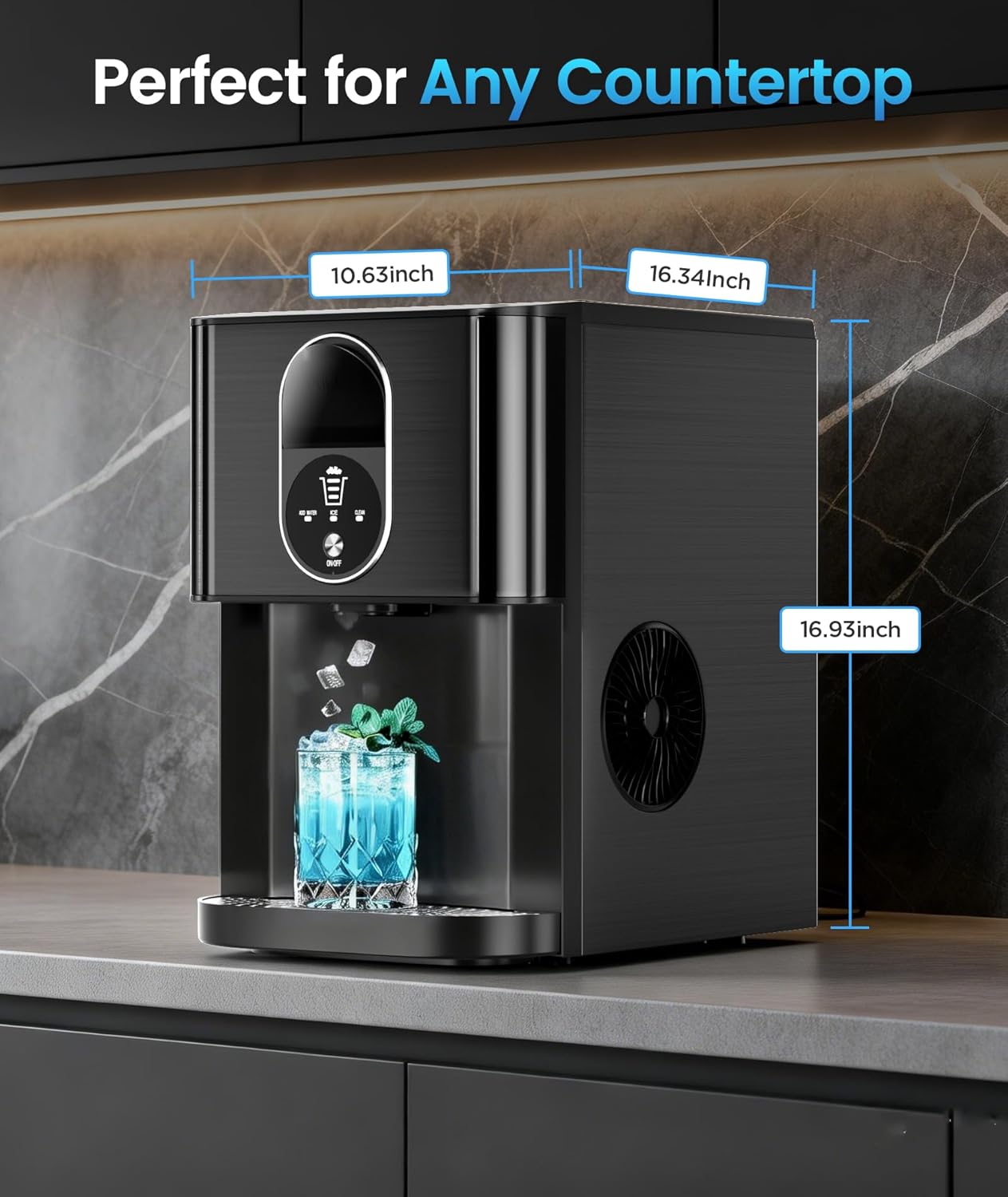 Kismile Nugget Ice Maker Pebble Ice Z5820DN countertop black finish on Tampa Home & Garden Store