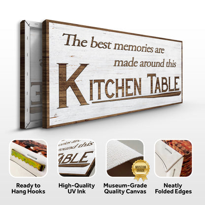 Kitchen Table Wall Art Sign canvas with rustic whitewashed wood and brown lettering multi-panel on Tampa Home & Garden Store