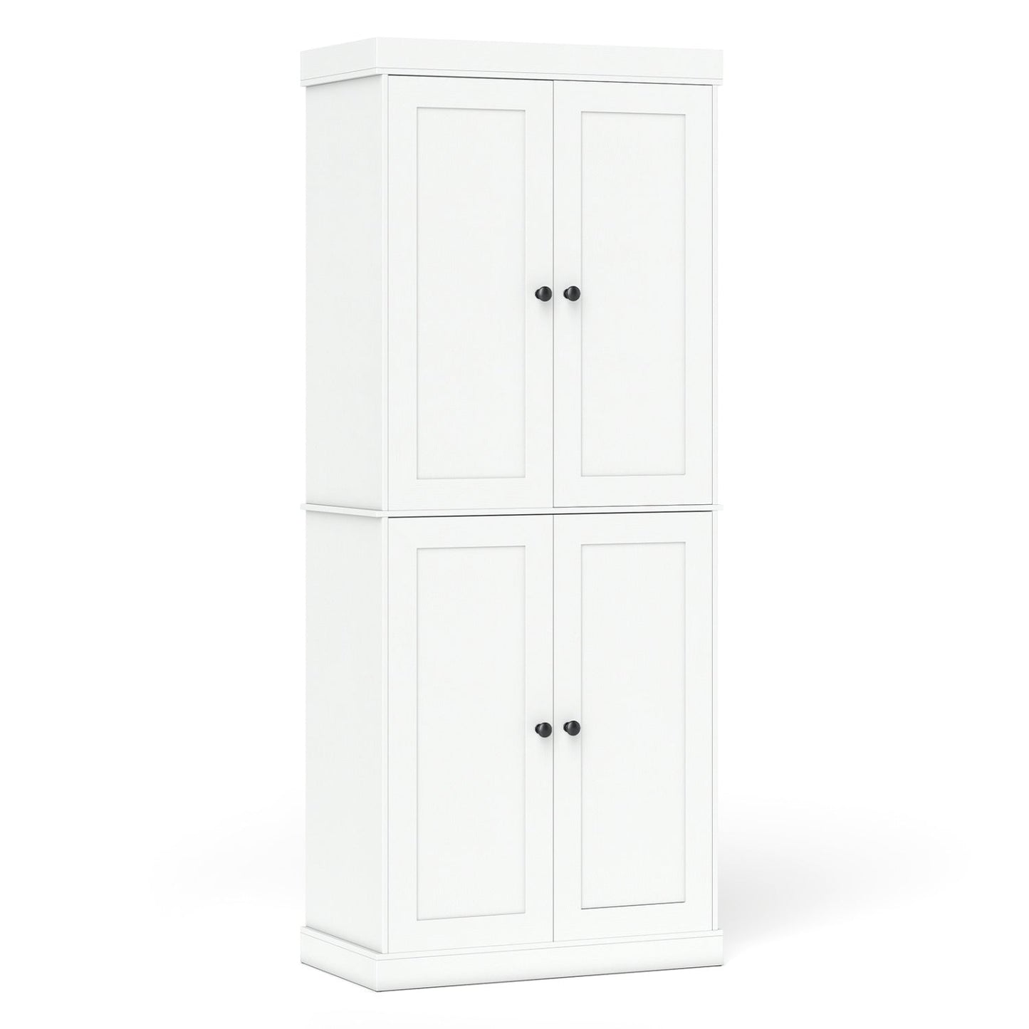 Pantry cabinet by DirectDeals, white with 4 doors, 2 adjustable shelves, anti-tip kits on Tampa Home & Garden Store