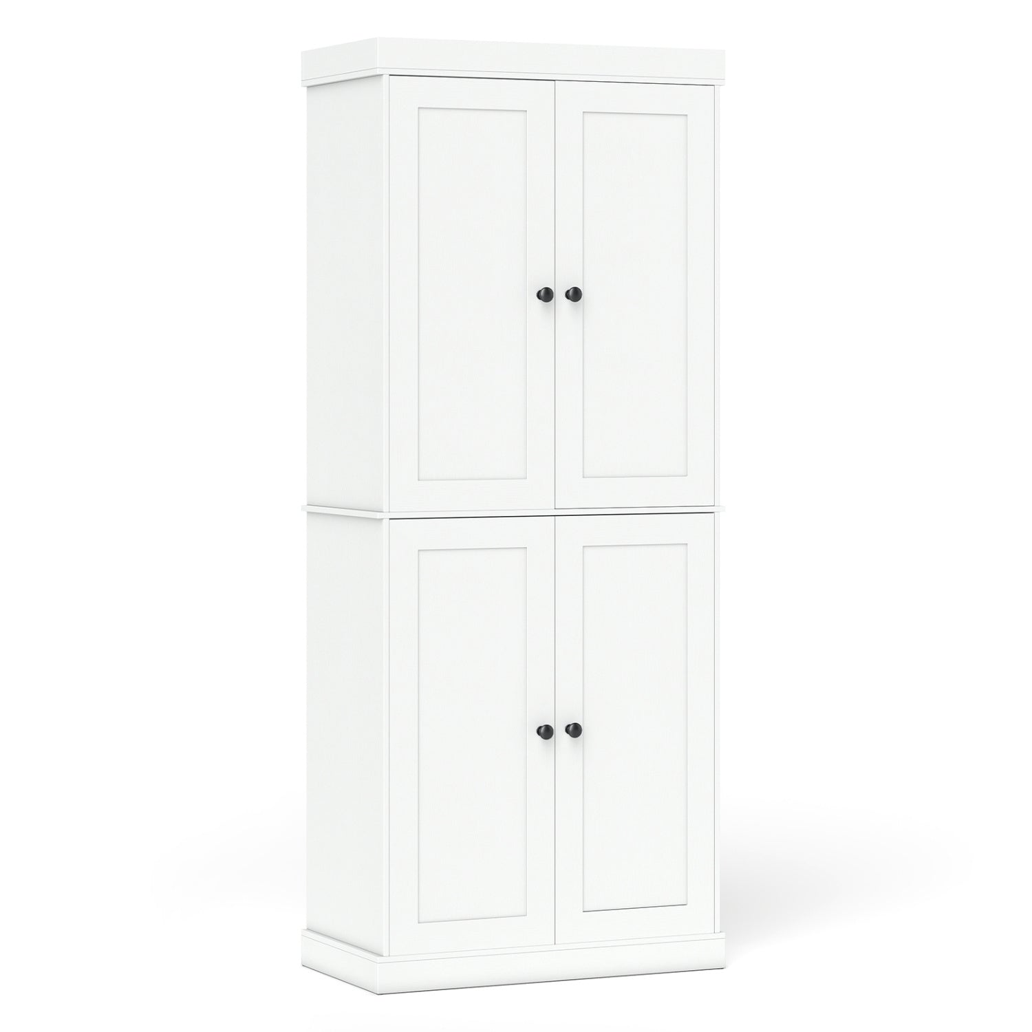 Pantry cabinet by DirectDeals, white with 4 doors, 2 adjustable shelves, anti-tip kits on Tampa Home & Garden Store