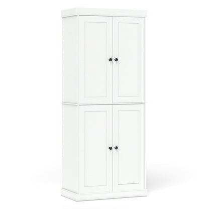 Pantry cabinet by DirectDeals, white with 4 doors, 2 adjustable shelves, anti-tip kits on Tampa Home & Garden Store