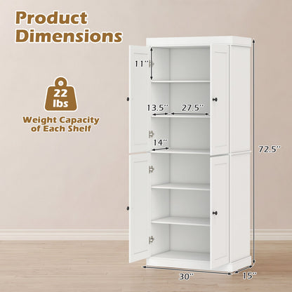 Kitchen Pantry Cabinet white with 2 adjustable shelves and anti tipping kits by DirectDeals on Tampa Home & Garden Store