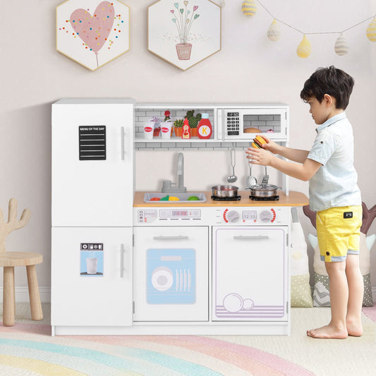 Toddler Pretend Play Kitchen Toy with Stove for 3+ Boys and Girls-White - Tampa Home & Garden Store