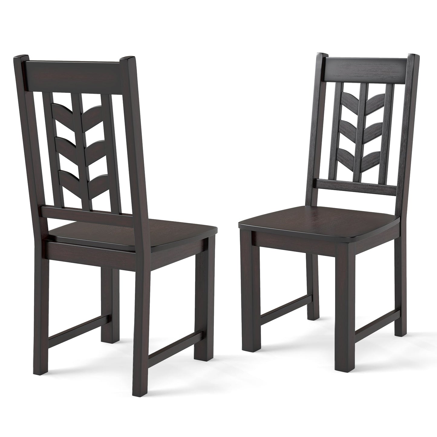 Kitchen Side Dining Chair Set of 2 with Rubber Wood Frame