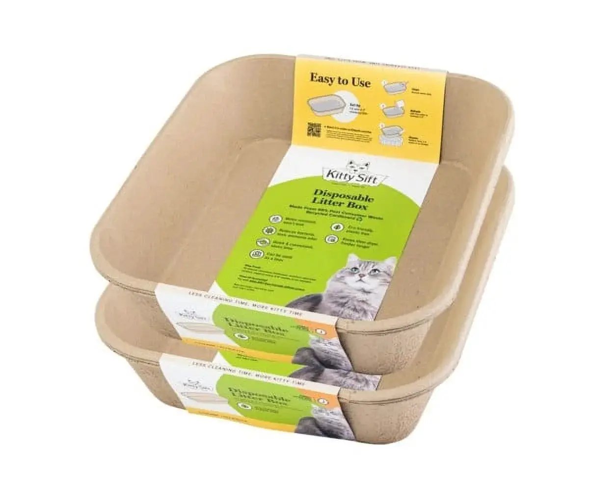 Kitty Sift Eco-Friendly Disposable Litter Box – Breathable, Odor-Reducing, Reusable & Biodegradable – Made from 100% Recycled Cardboard - Tampa Home & Garden Store
